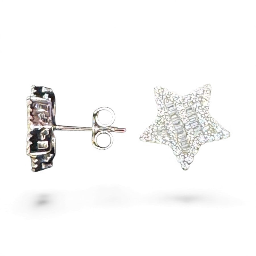 Sterling Silver Stud Earring CZ Stone ECZ10213