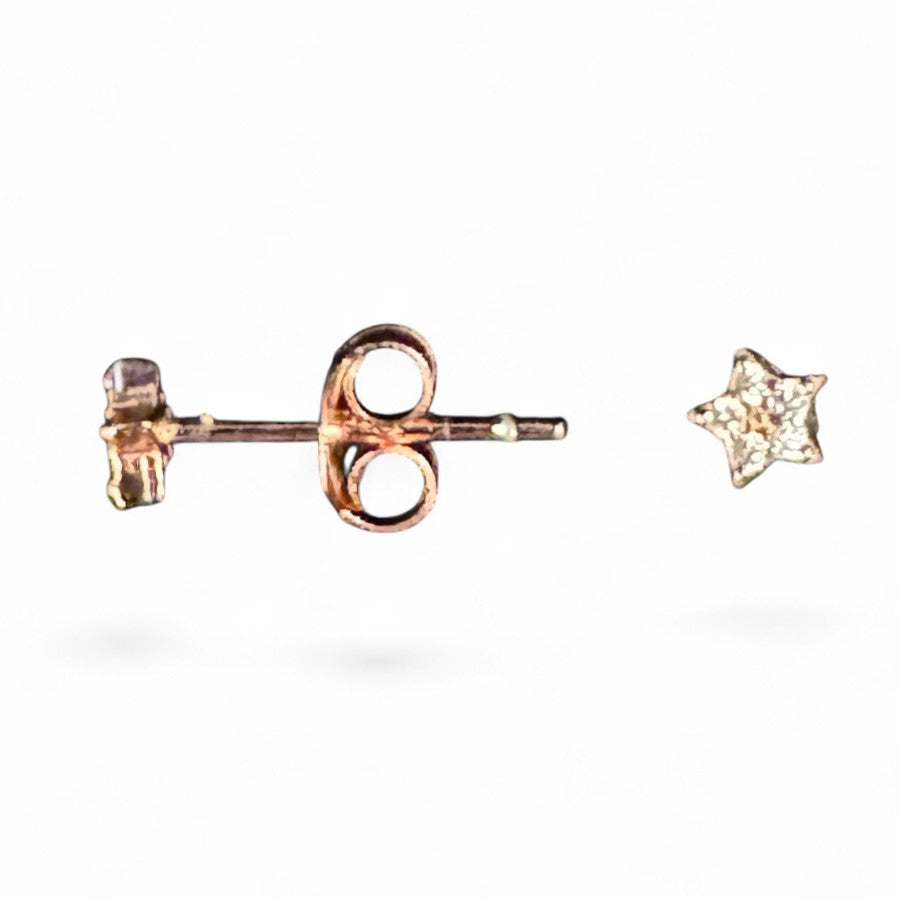 Sterling Silver Stud Earring CZ Stone Rose Plated ECZ10311