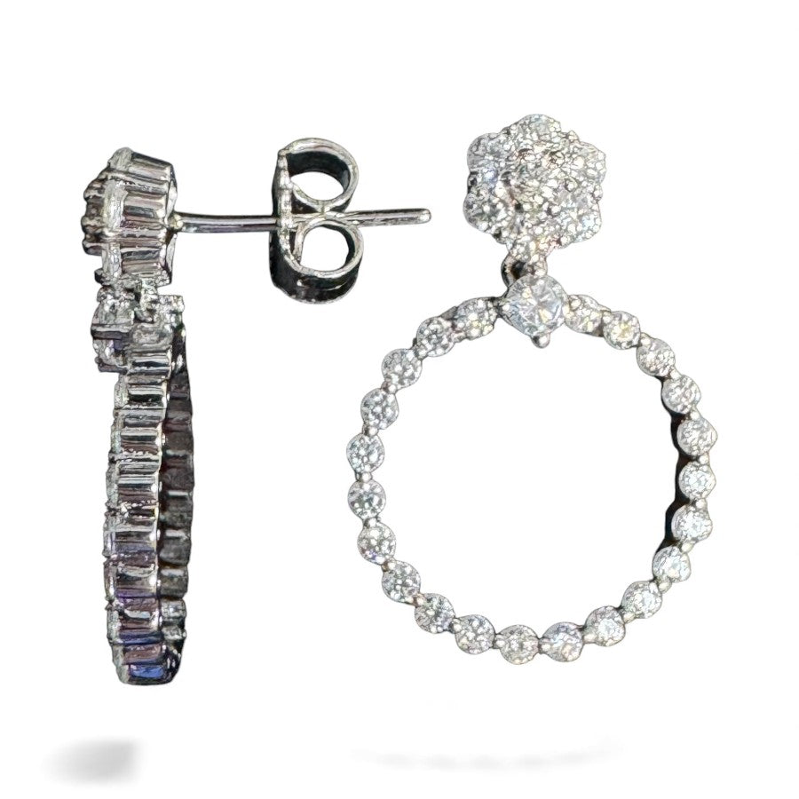 Sterling Silver Round Earring CZ Stone ECZ2018