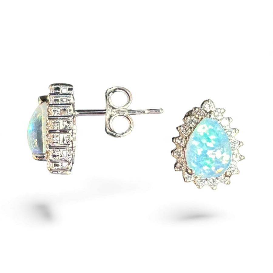Sterling Silver Stud Earring CZ Stone ECZ216
