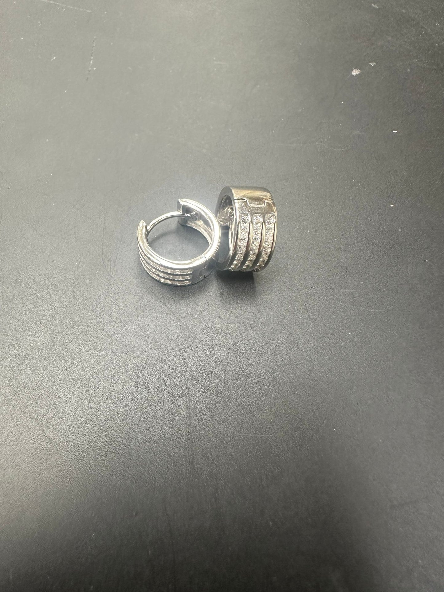 Sterling Silver Round Earring CZ Stone ECZ328