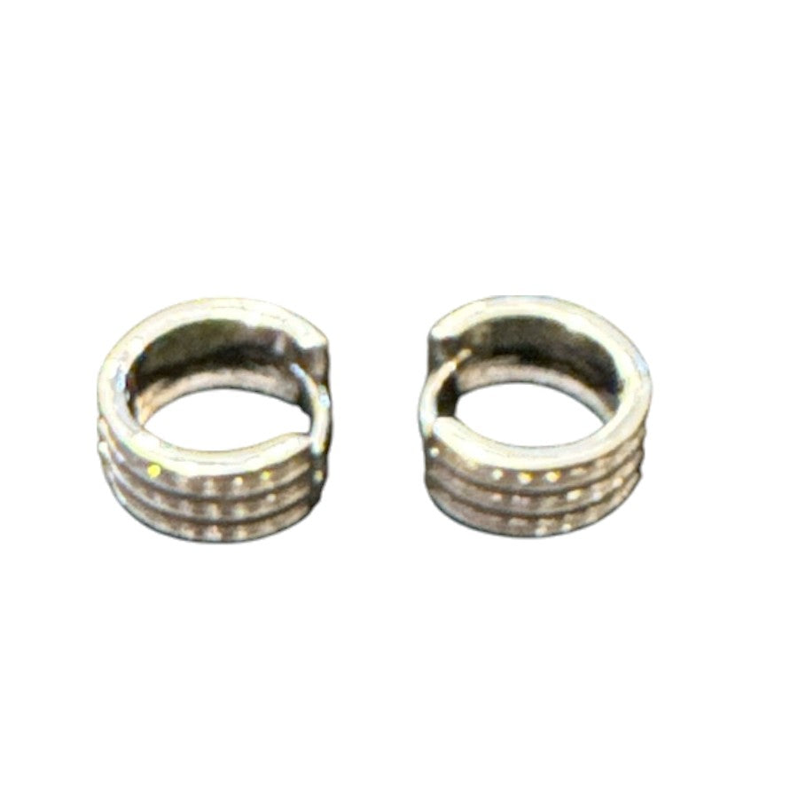Sterling Silver Round Earring CZ Stone ECZ328