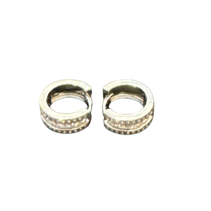 Sterling Silver Round Earring CZ Stone ECZ362
