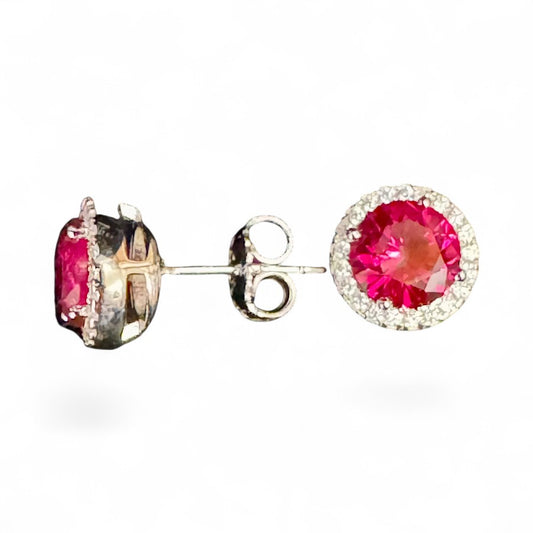 Sterling Silver Stud Earring CZ Stone ECZ639