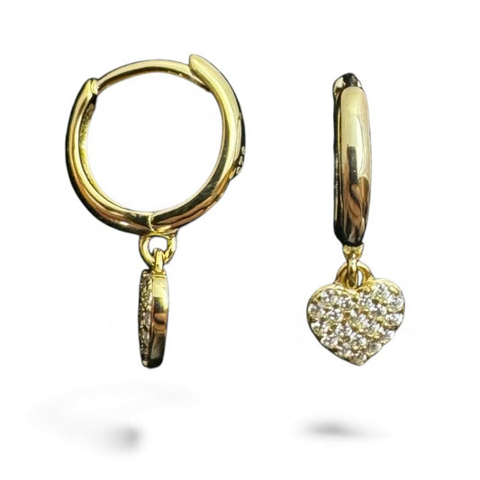 Sterling Silver Earring CZ Stone – Gold Plated