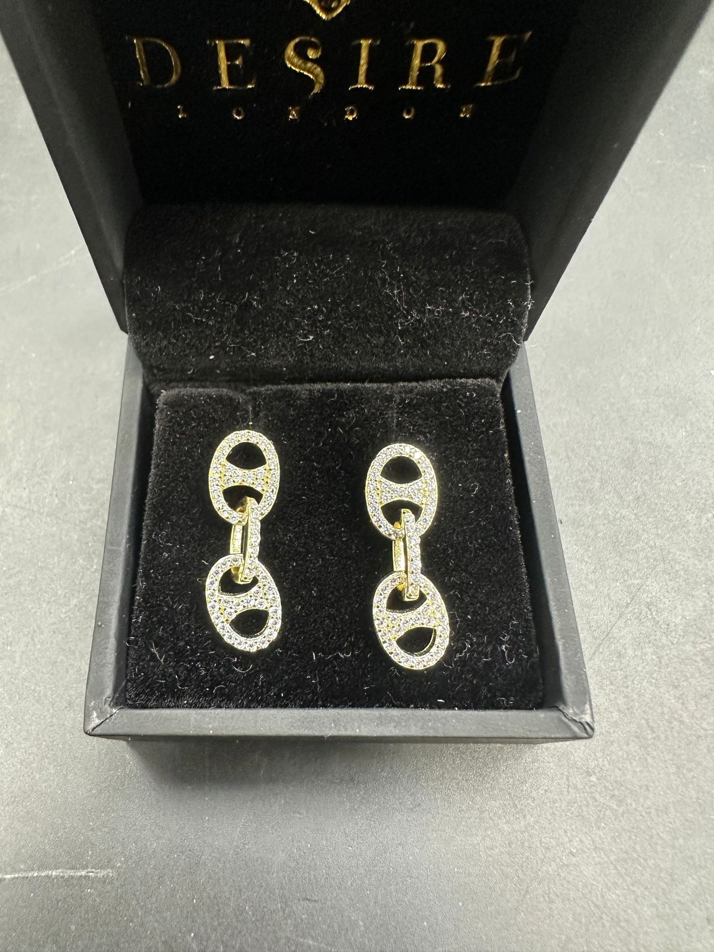 Sterling Silver Cz Mariner Link Earrings ECZ6821