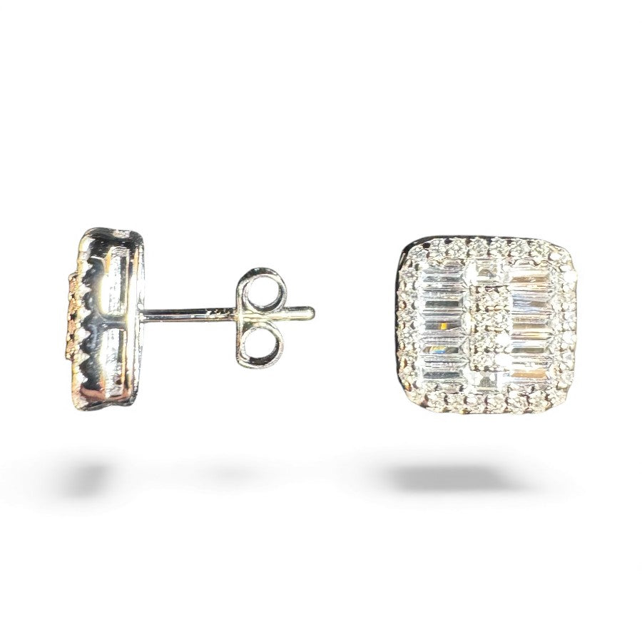 Sterling Silver Stud Earring CZ Stone ECZ9012