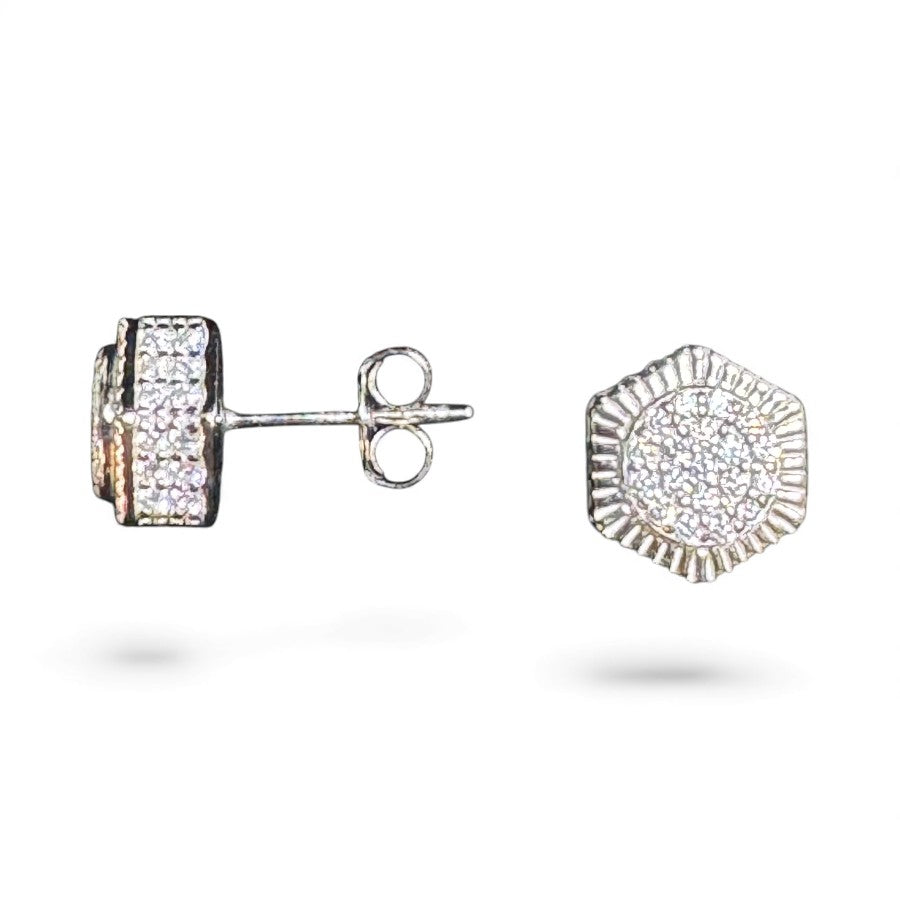 Sterling Silver Stud Earring CZ Stone ECZ9017