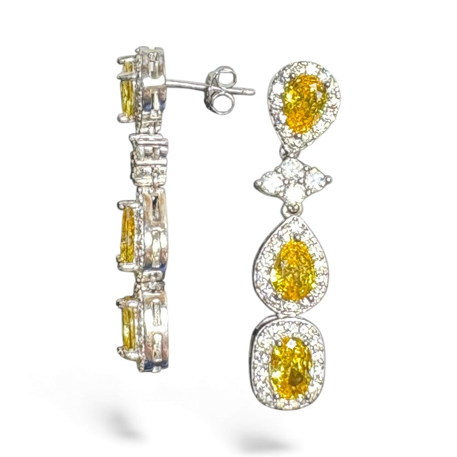 Sterling Silver Drop Earring CZ Stone ECZ9101