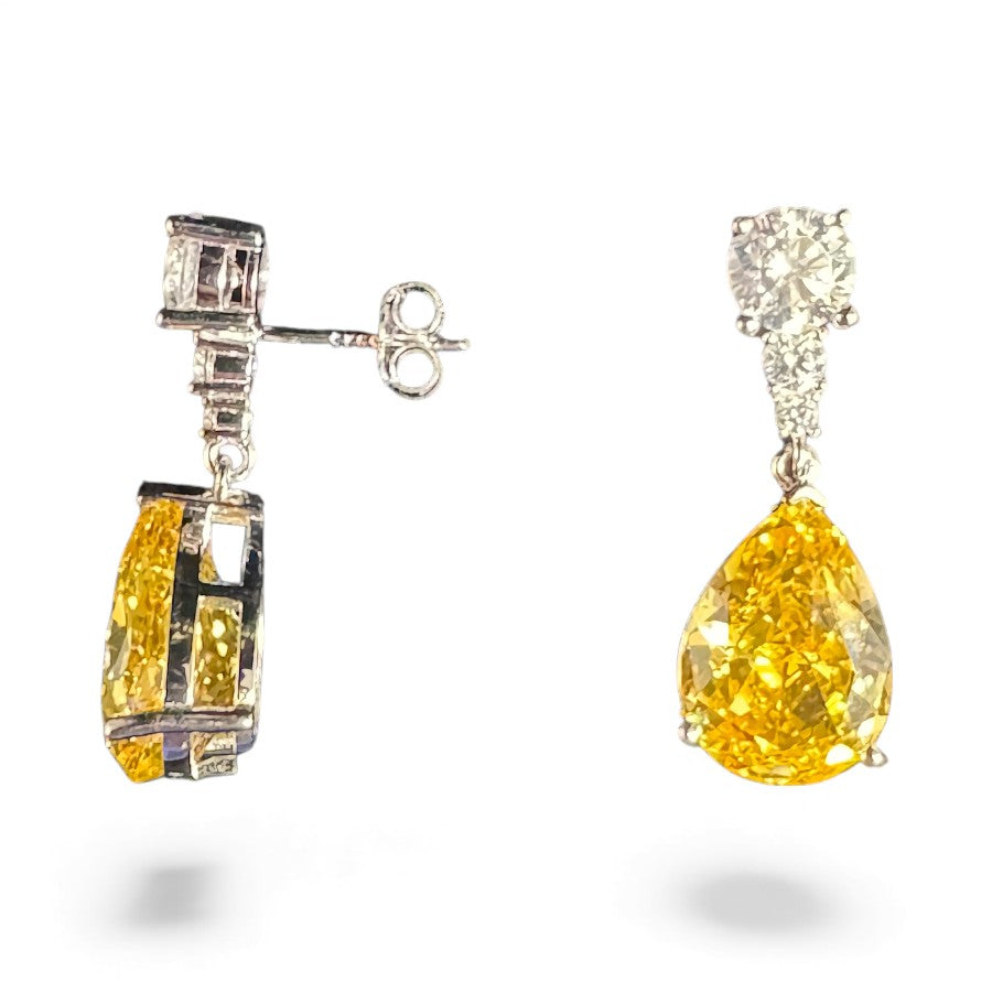 Sterling Silver Drop Earring CZ Stone ECZA801