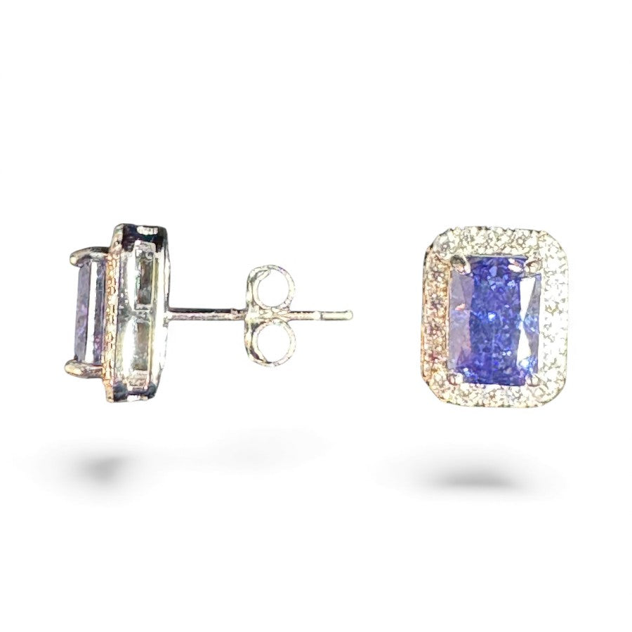 Sterling Silver Stud Earring CZ Stone ECZA802