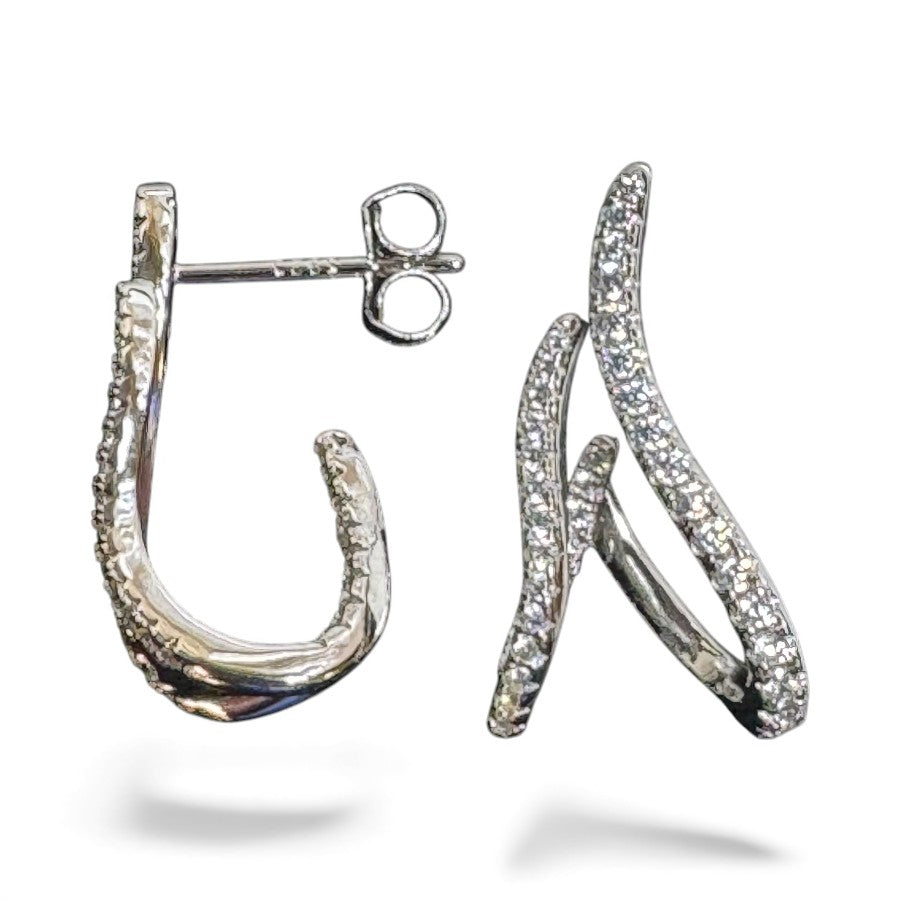 Sterling Silver Earring CZ Stud ECZA813