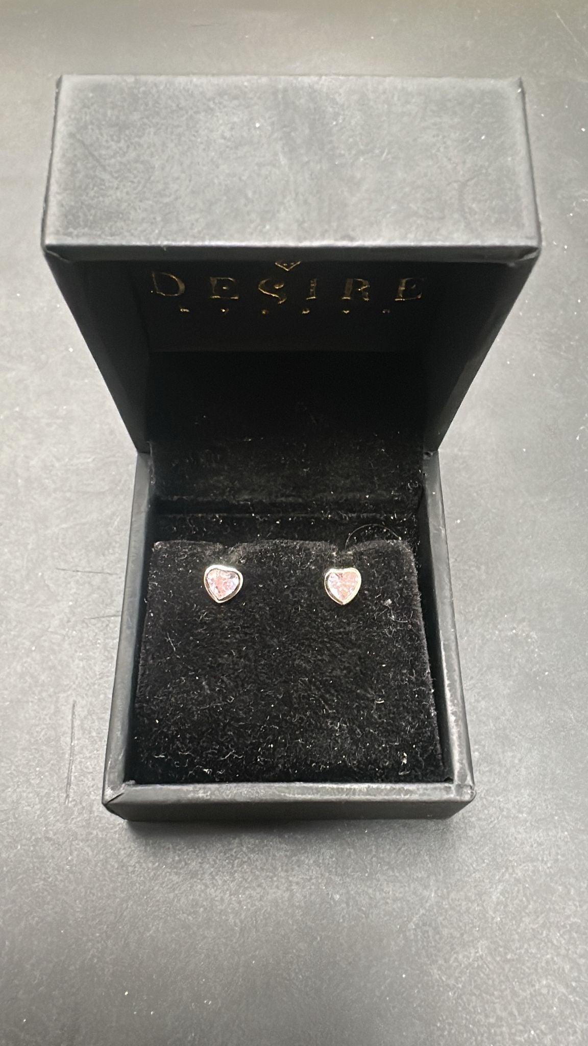 Sterling Silver Stud Earring Heart Shape CZ Stone ECZA816R