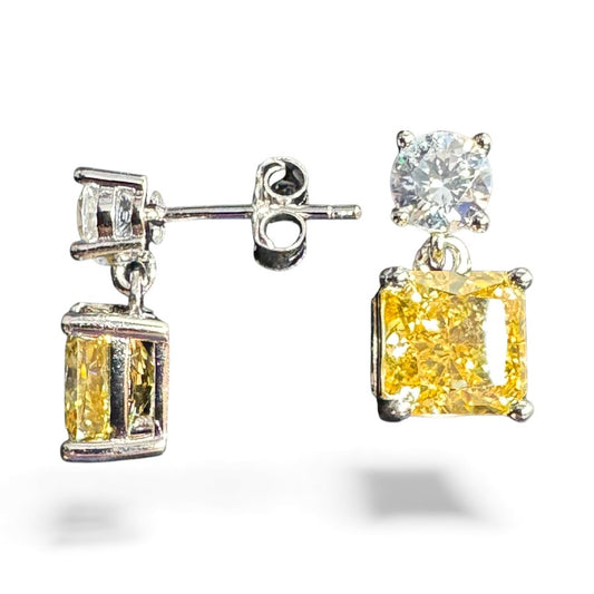 Sterling Silver Earring CZ Stone – Citrine