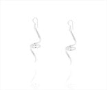 Plain sterling silver drop earrings EP010310192, elegant design, dimensions 20 x 60 mm.