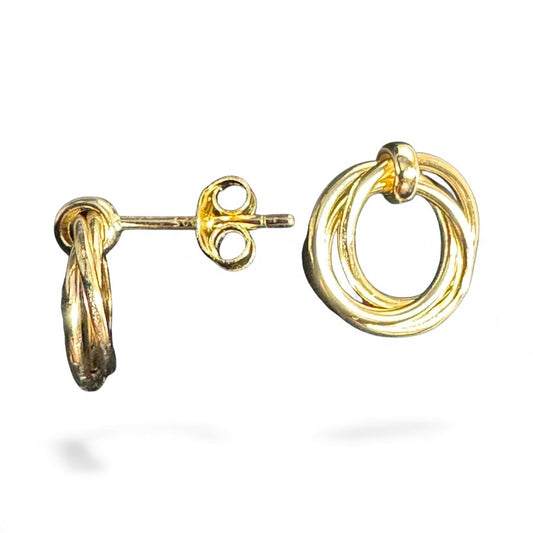 Sterling Silver Round Earring – Gold Plated
