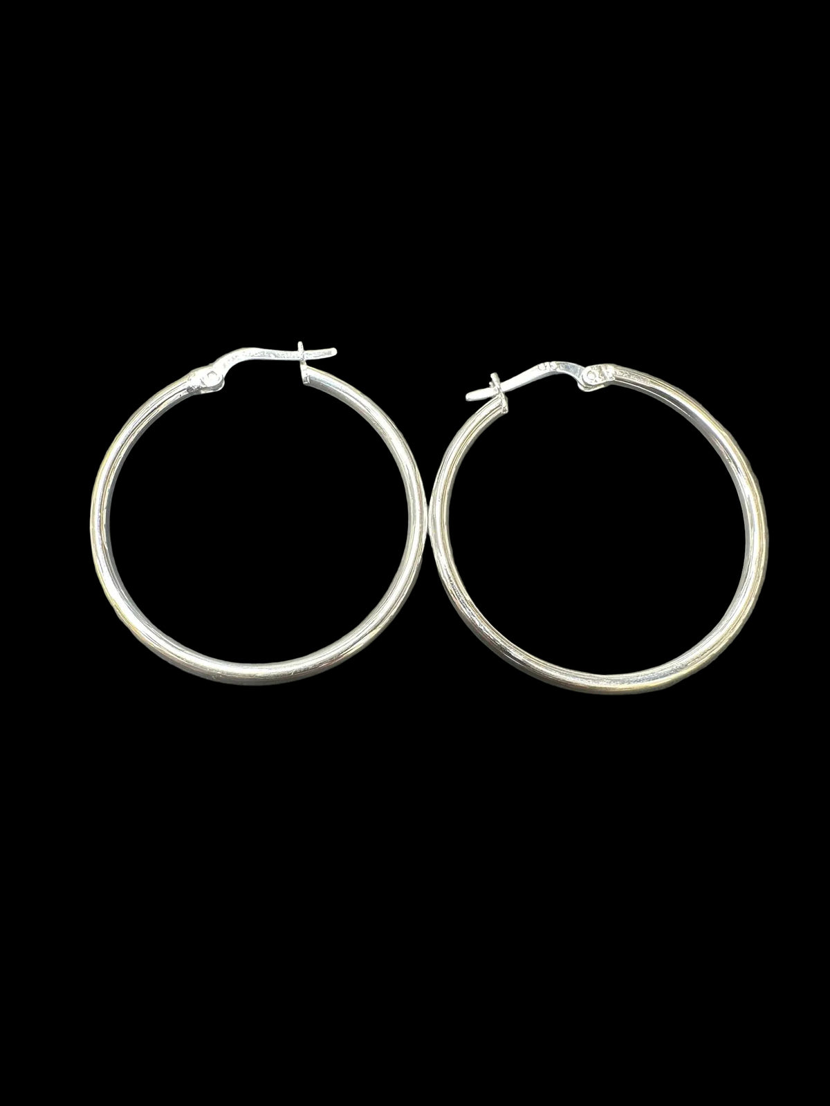 Sterling Silver Round Hoop Earring Plain .50