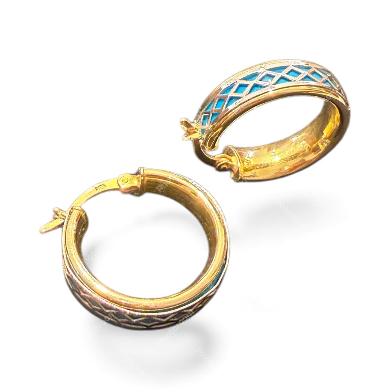 Sterling Silver Round Earring Gold Plated EP3346