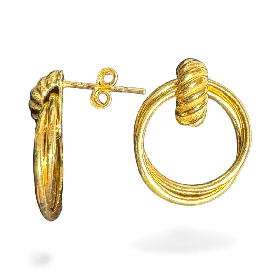 Sterling Silver Round Earring Gold Plated EP3362