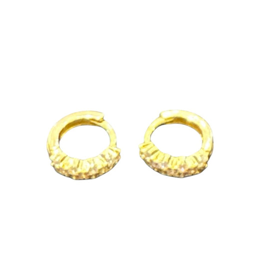 Sterling Silver Earring Gold Plated CZ Stone ECZ7001