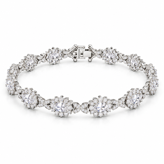 Sterling Silver Cz Tennis Bracelet BRCZ412861 7.5"