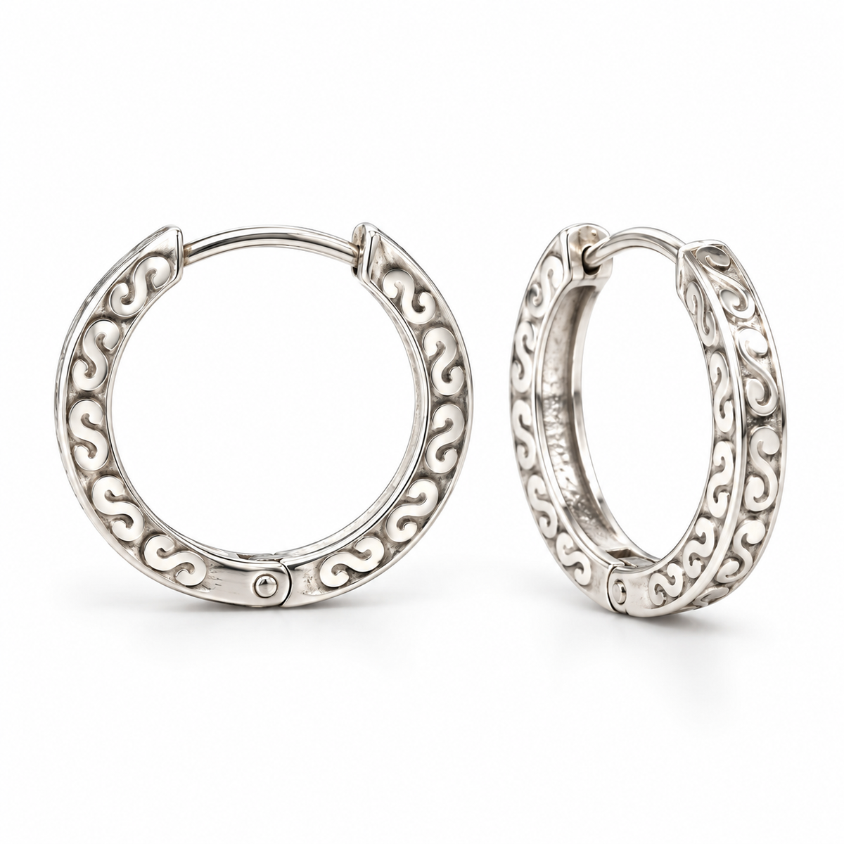 Sterling Silver Round Hoop Earring ECZ186759