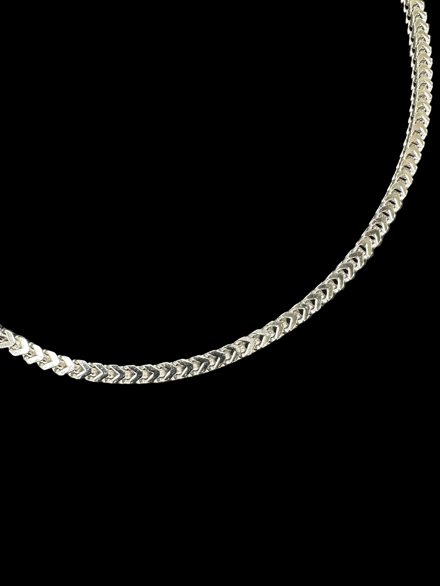 Sterling Silver 3.5 MM Franco Chain Rhodium Plated CHN3333
