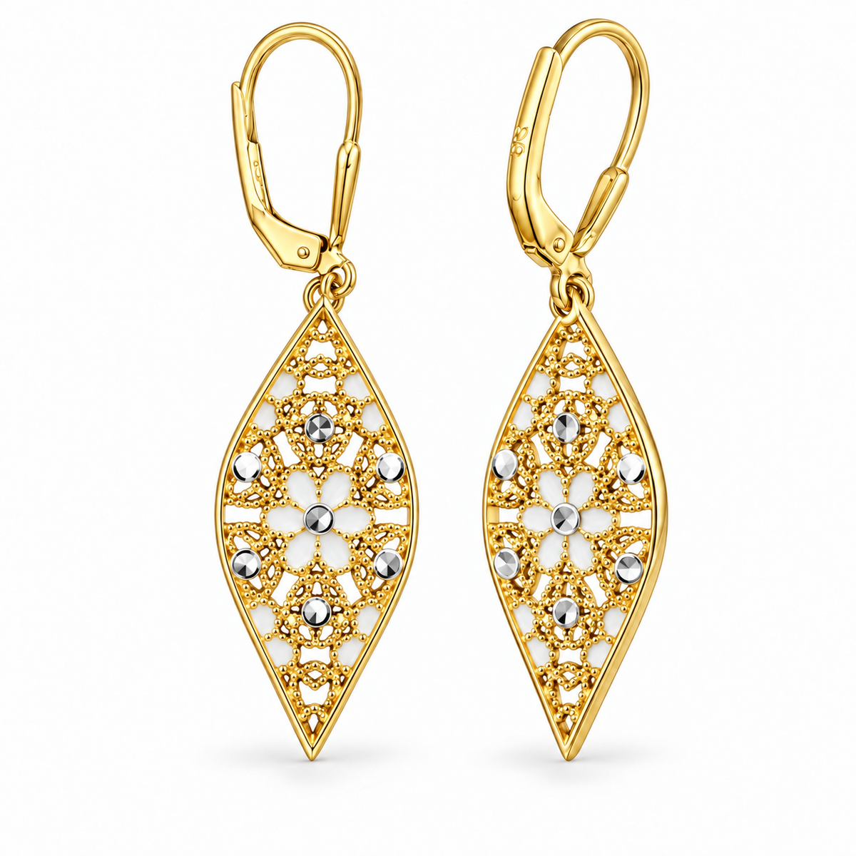 Sterling Silver Leverback Dangle Earring ECZ004503