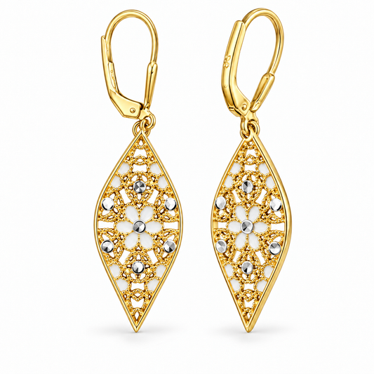 Sterling Silver Leverback Dangle Earring ECZ004503