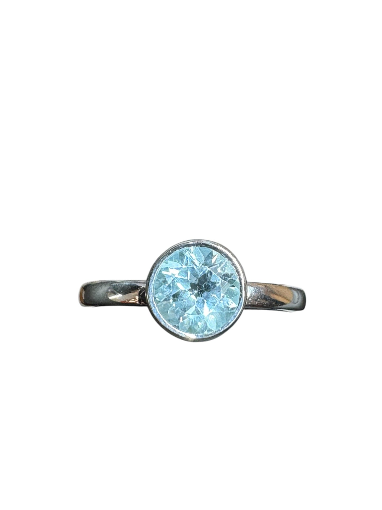 Sterling Silver Ring Blue Topaz Stone MPCZ3332