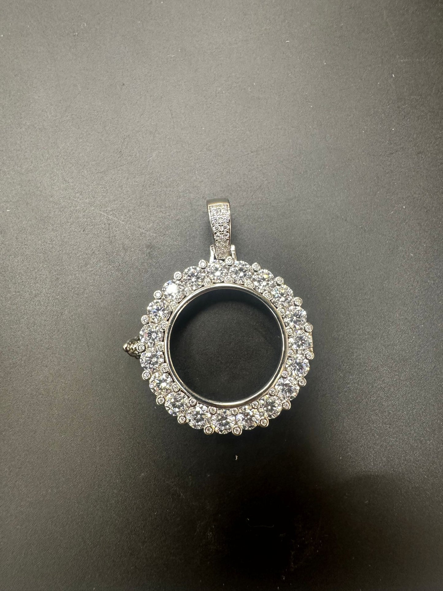 Sterling Silver Pendant CZ Stone Round Shape MPCZ3351
