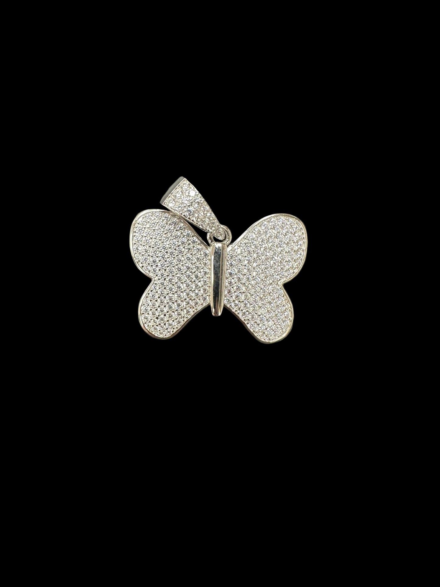 Sterling Silver Butterfly Pendant CZ Stone MPCZ3366