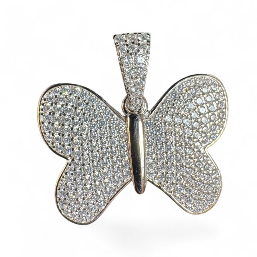 Sterling Silver Butterfly Pendant CZ Stone MPCZ3366