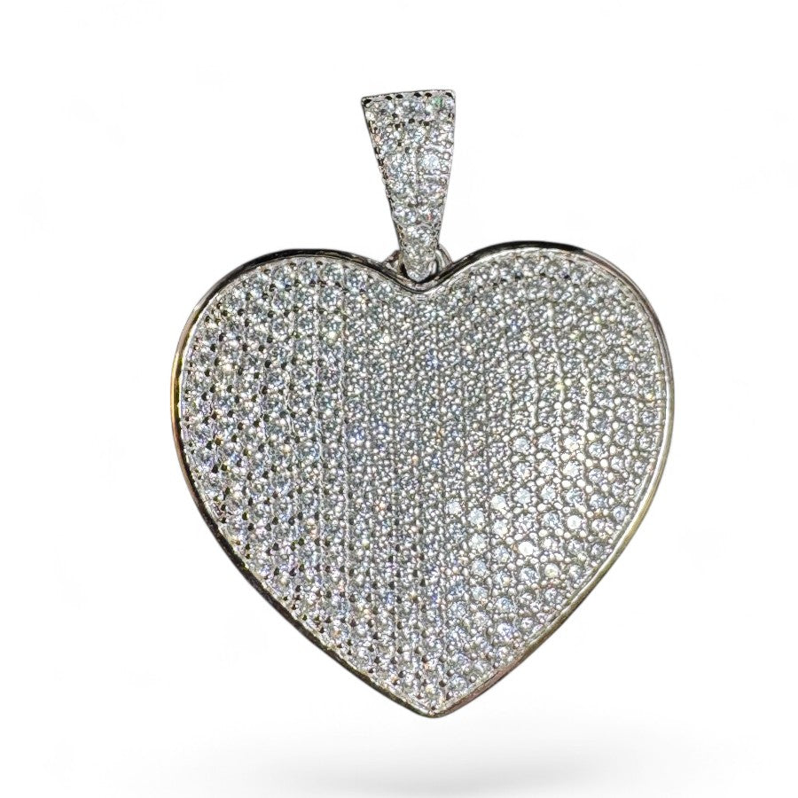 Sterling Silver Heart Shape Pendant CZ Stone MPCZ3368