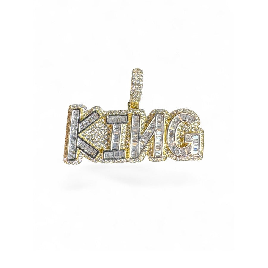Sterling Silver King Pendant CZ Stone MPCZ3393