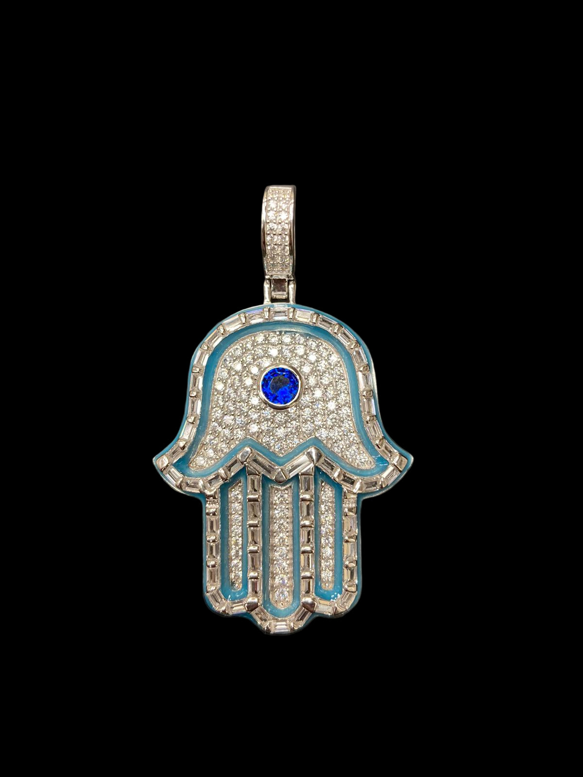 Sterling Silver Hand Pendant CZ Stone MPCZ3394
