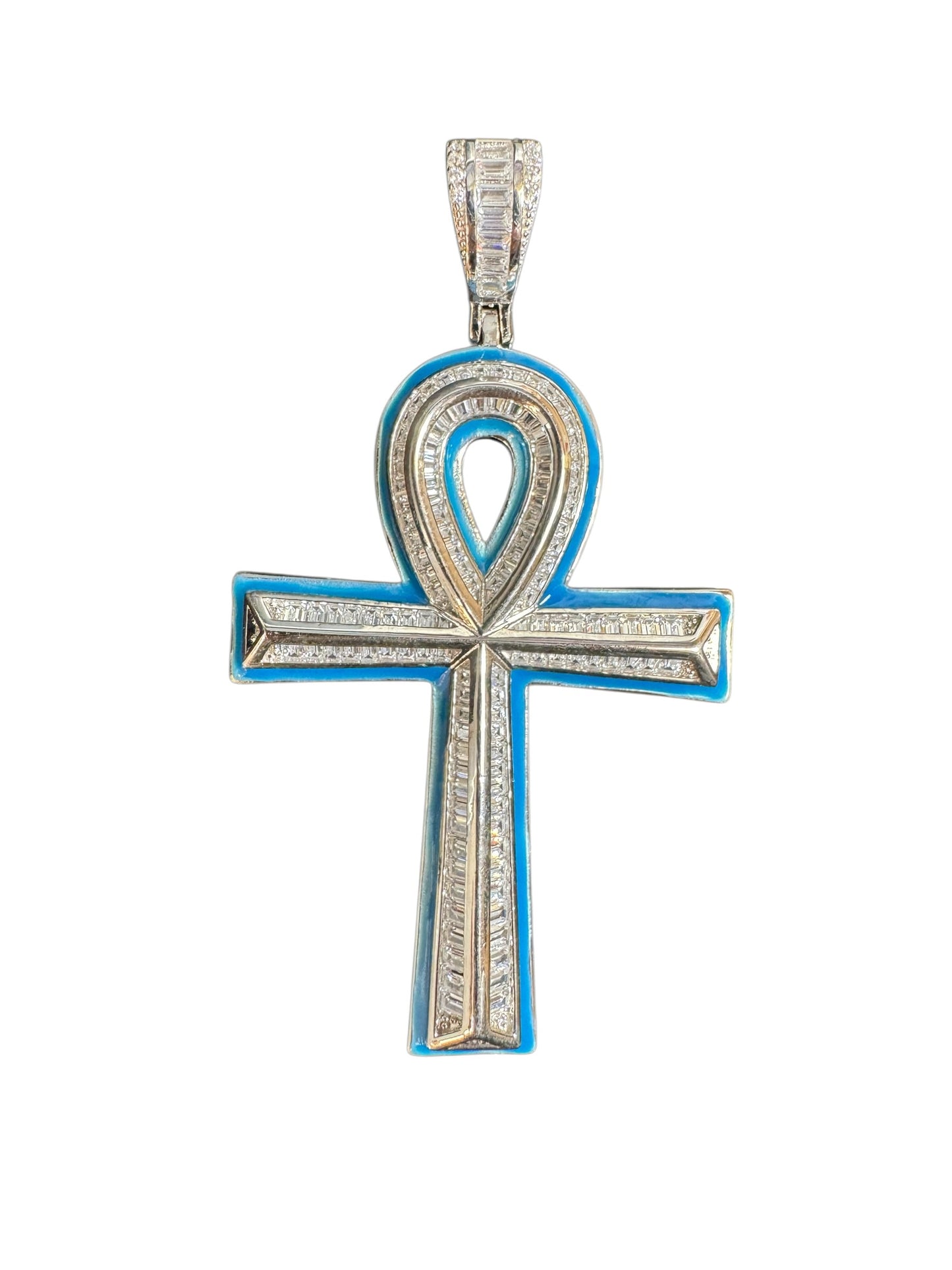 Sterling Silver Cross Pendant CZ Stone MPCZ907