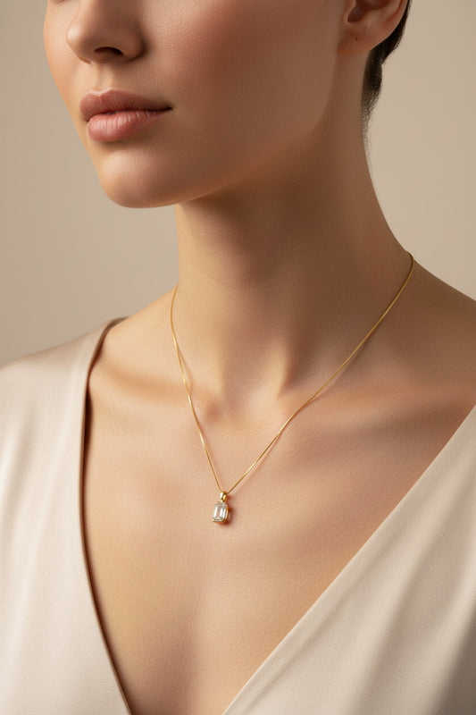 Sterling Silver Necklace CZ Stone NCZ10010
