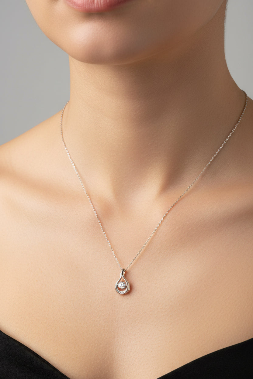 Sterling Silver Necklace CZ Stone NCZ10117
