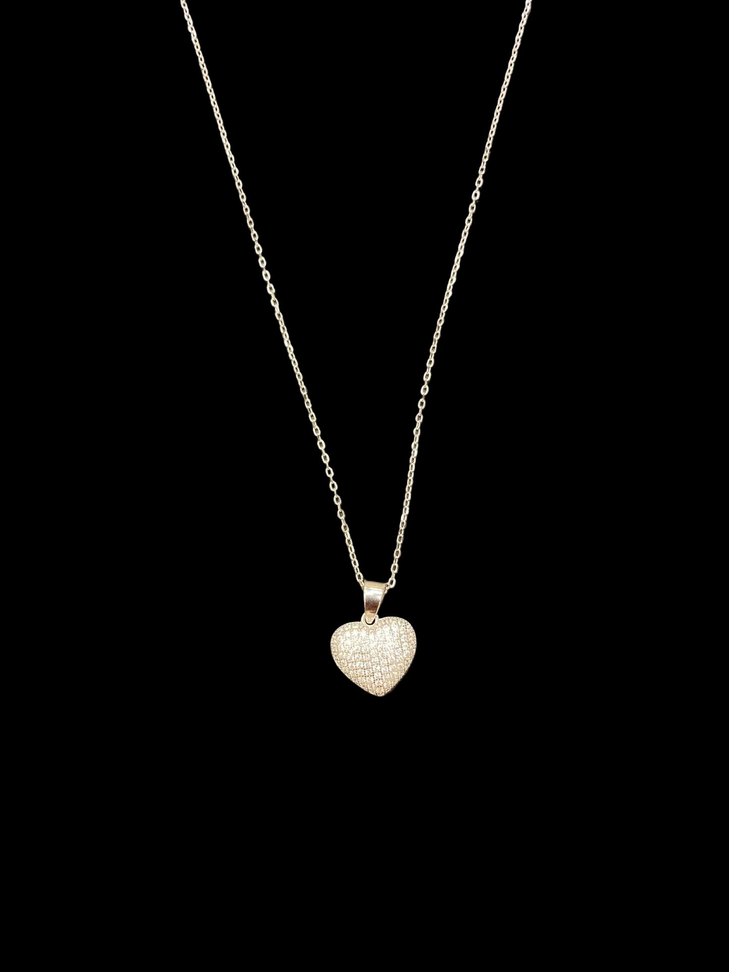Sterling Silver Heart Shape Necklace NCZ210S