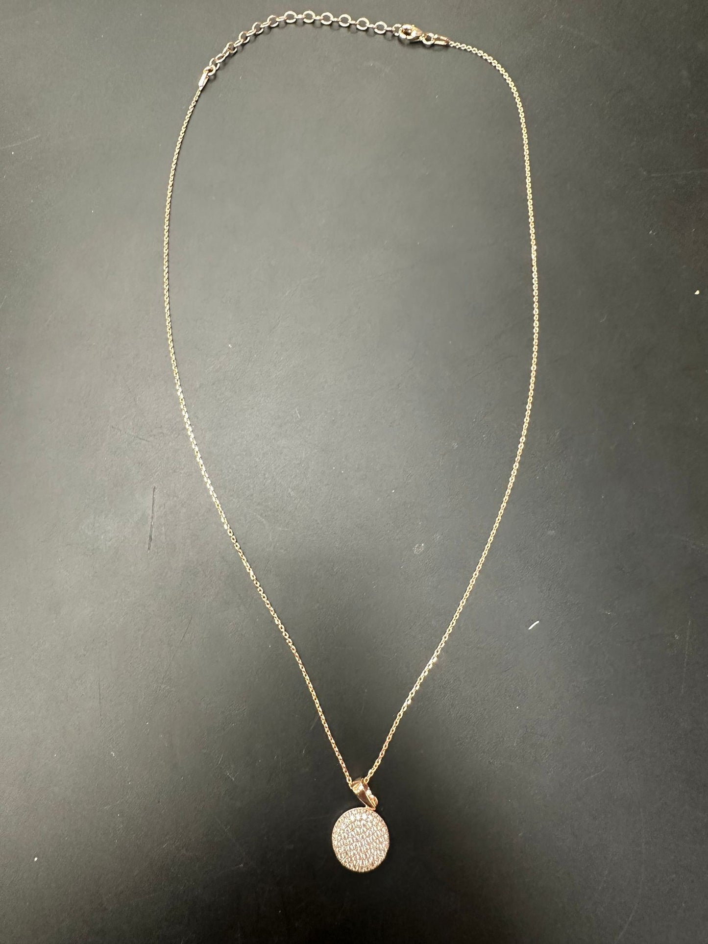 Sterling Silver Necklace Rose Plated NCZ414