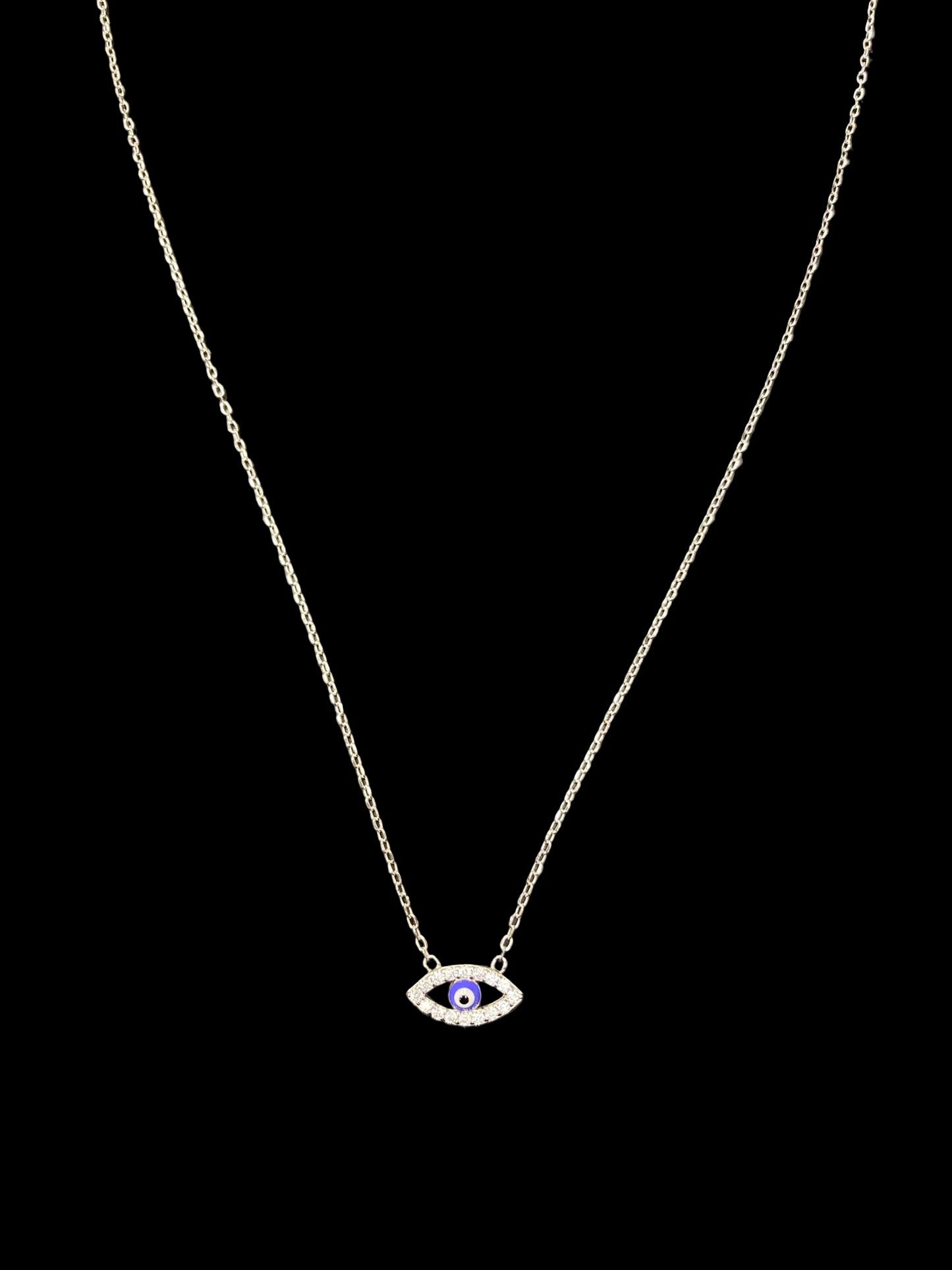 Sterling Silver Evil Eye Necklace CZ Stone NCZ6106