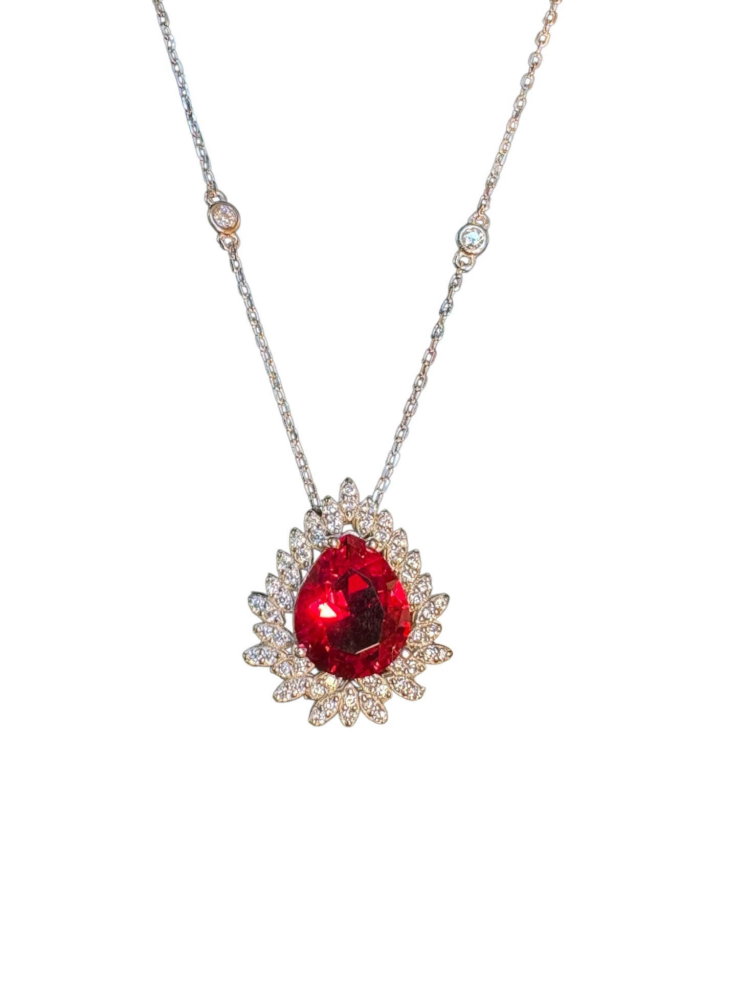Sterling Silver Pear Shape Necklace NCZ9892