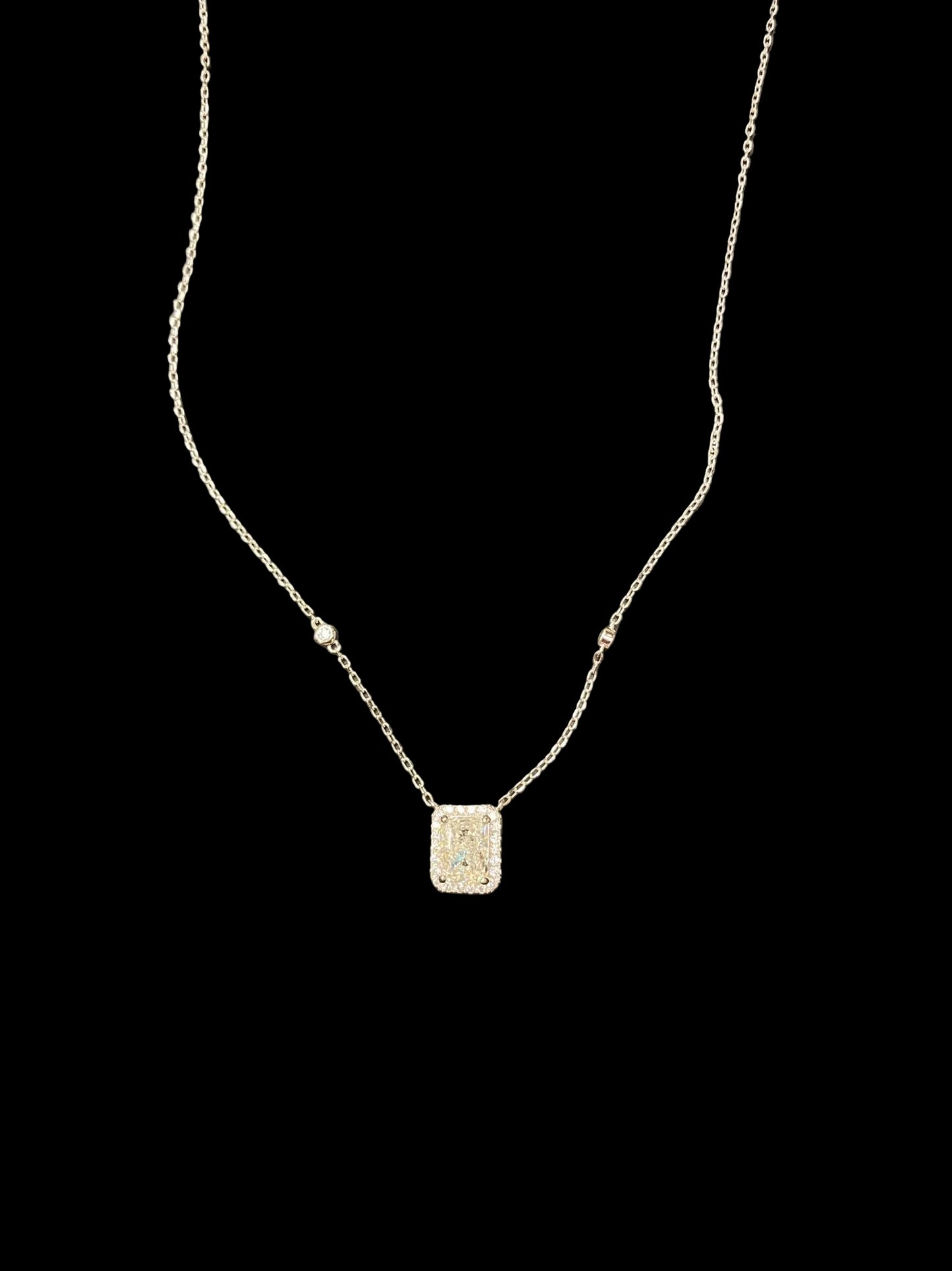 Sterling Silver Necklace CZ Stone NCZA802