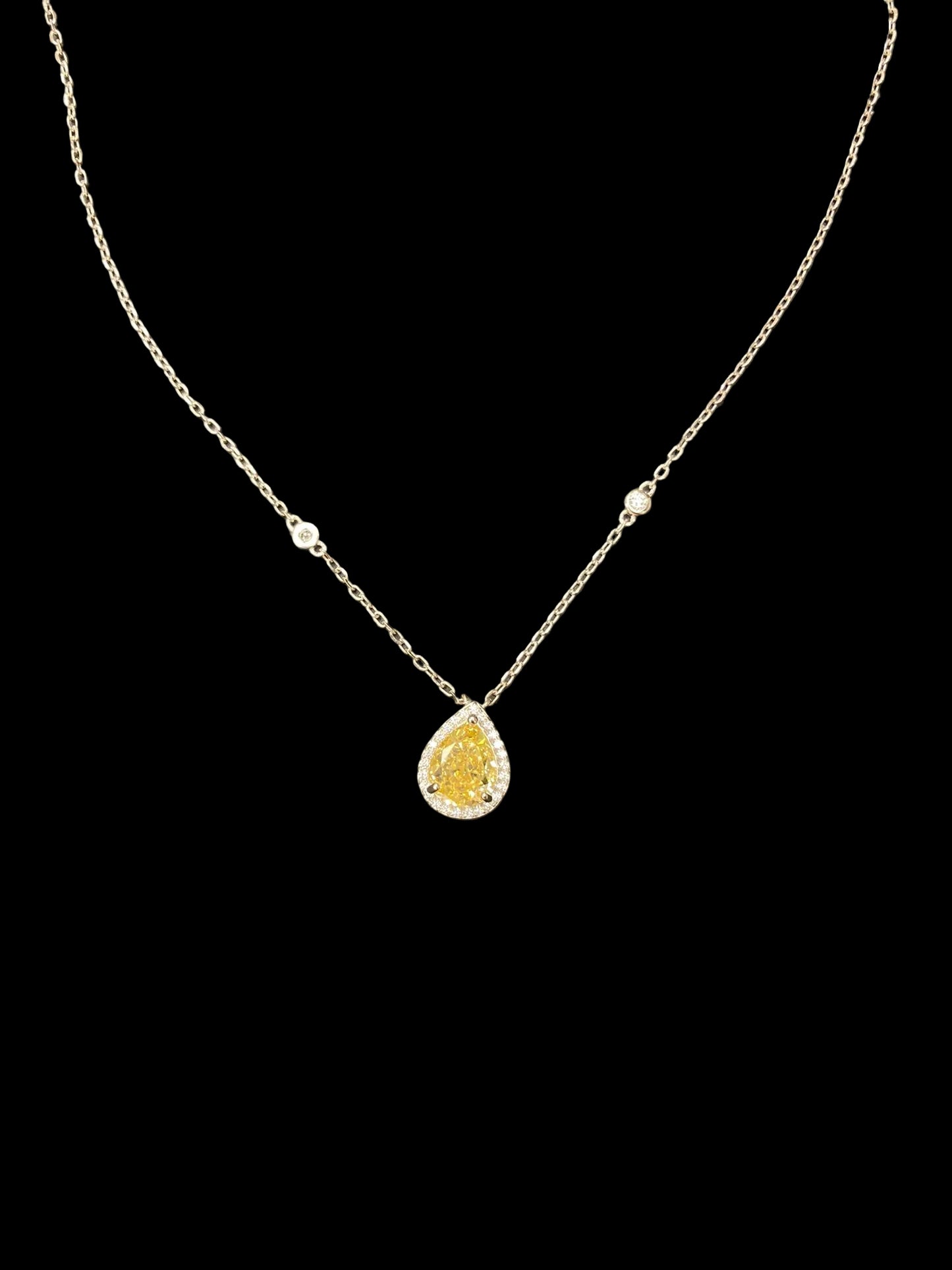 Sterling Silver Necklace CZ Stone NCZA804