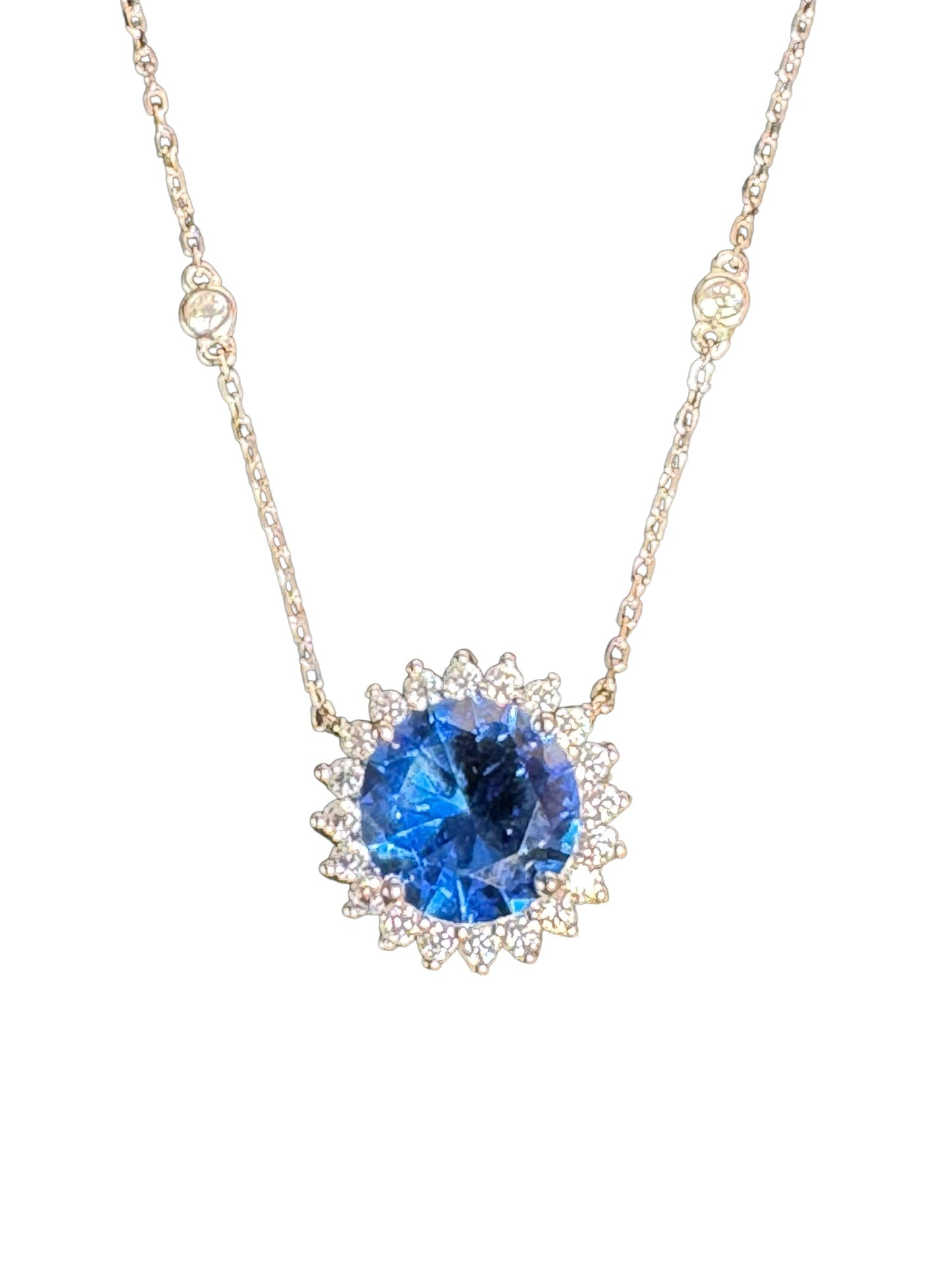 Sterling Silver Necklace Oval CZ Stone NCZCL517