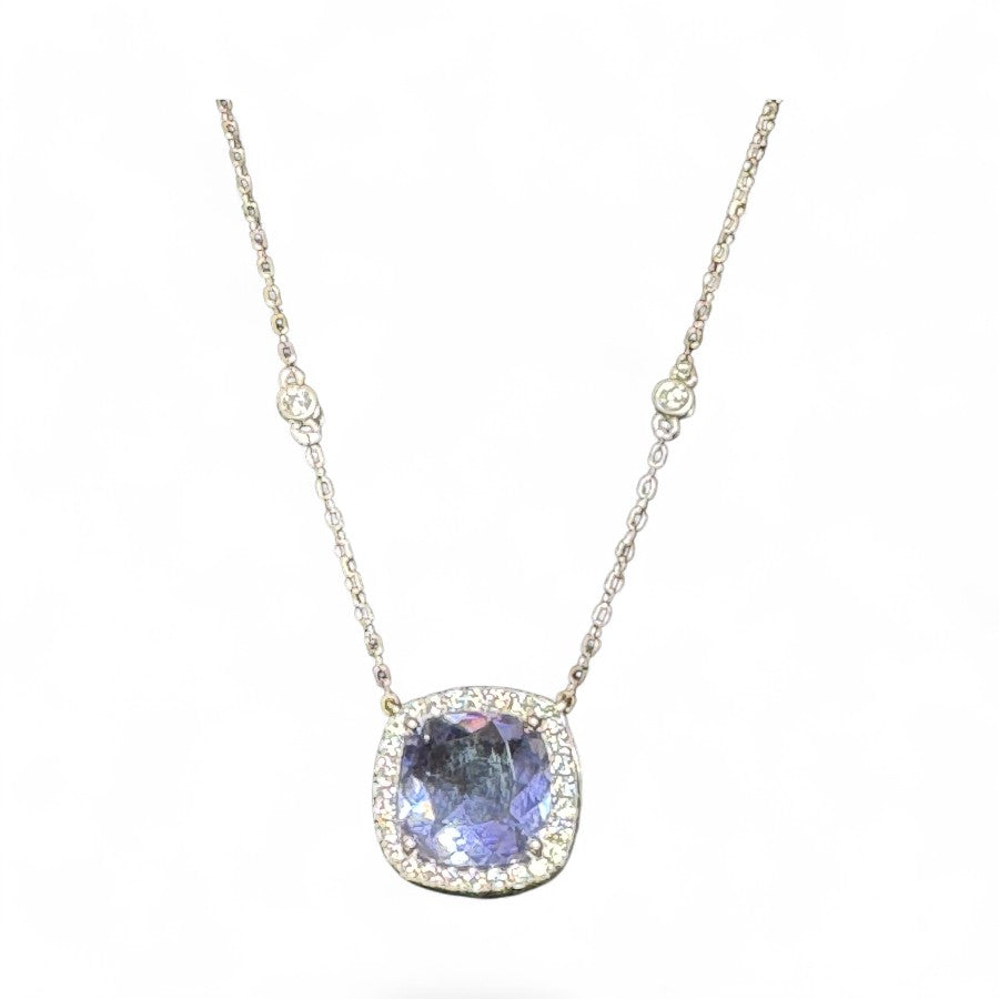 Sterling Silver Cojin Necklace CZ Stone NCZCL527