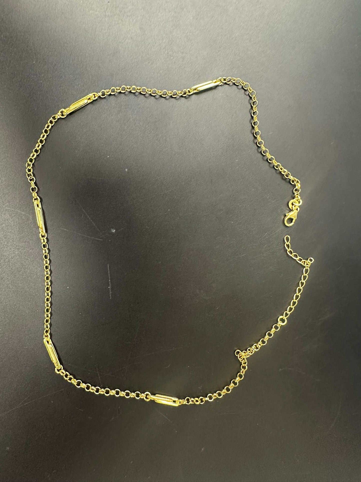Sterling Silver Chain Gold Plated 16"+2" NP3302