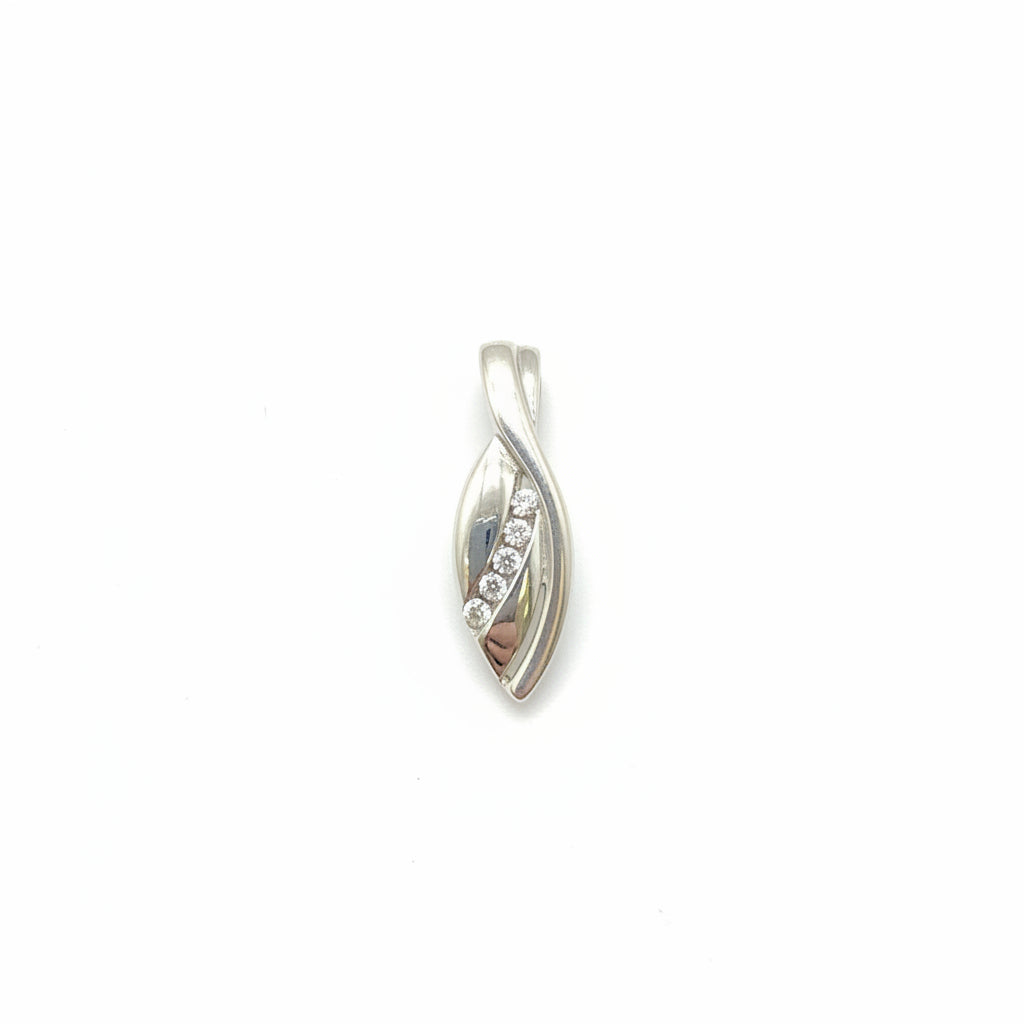 Sterling Silver Cz Pendant PCZ004 featuring a modern design with sparkling Cubic Zirconia accents.