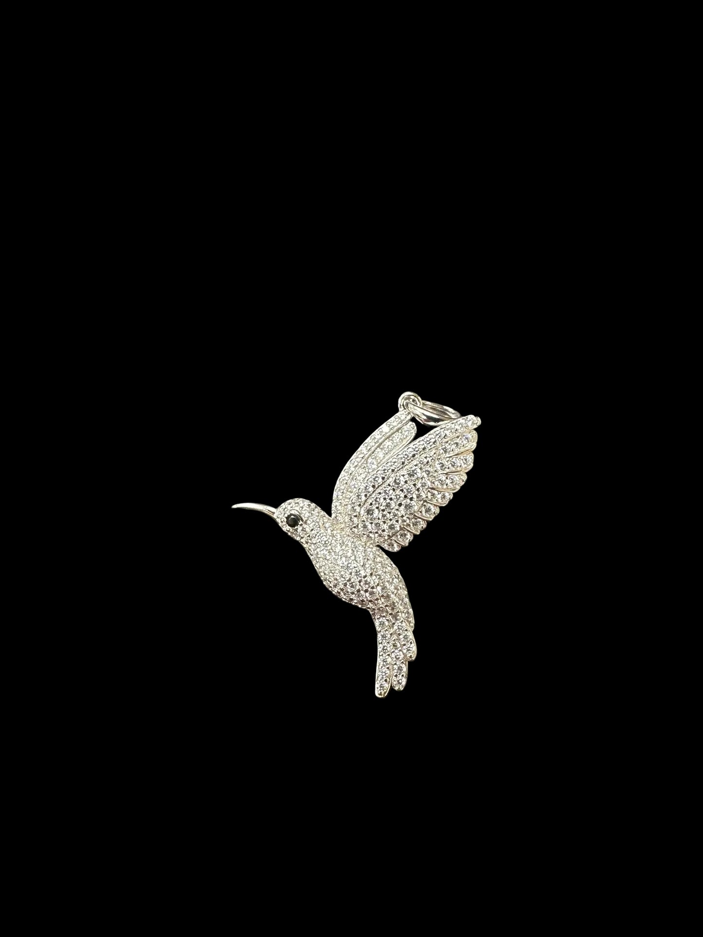 Sterling Silver Bird Pendant CZ Stone PCZ10041